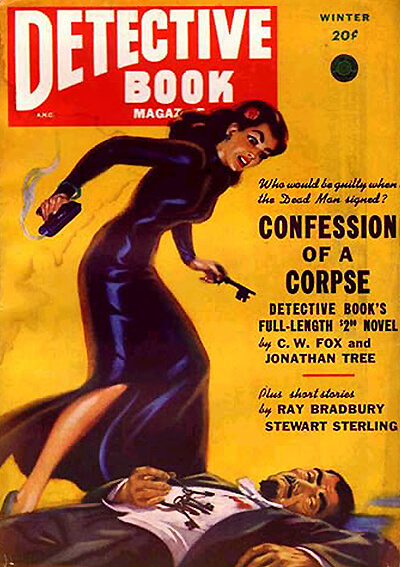 Pulp detective book with female character